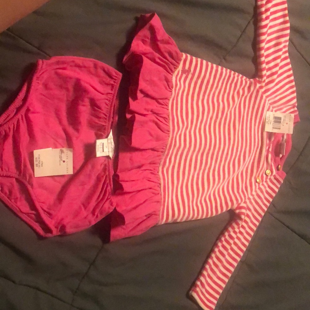 NWT 9m 2 piece  pink and white Ralph Lauren dress